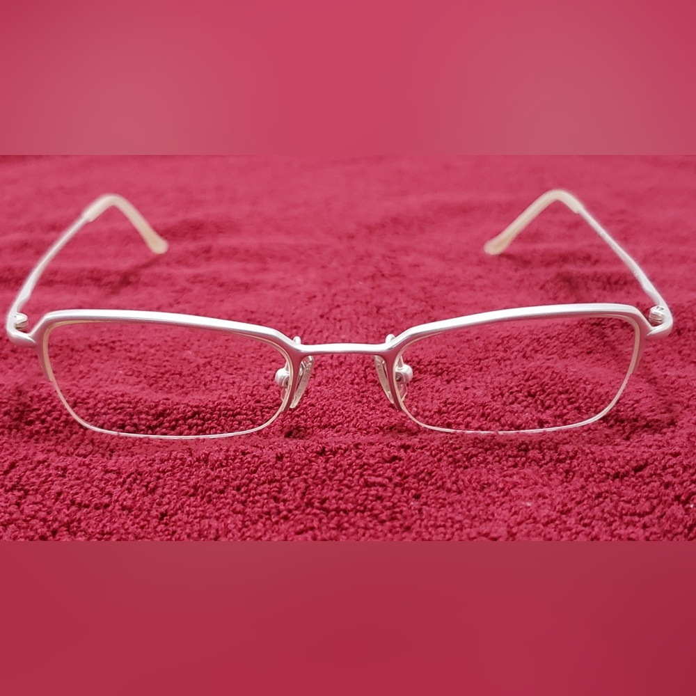 Vintage Y2K SAMA Titanium Silver Semi Rimless  Metal Eyeglass Frames